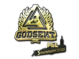 Наклейка | GODSENT (золотая) | Стокгольм 2021